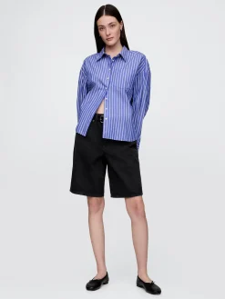 11" Mid Rise Longline Denim Shorts