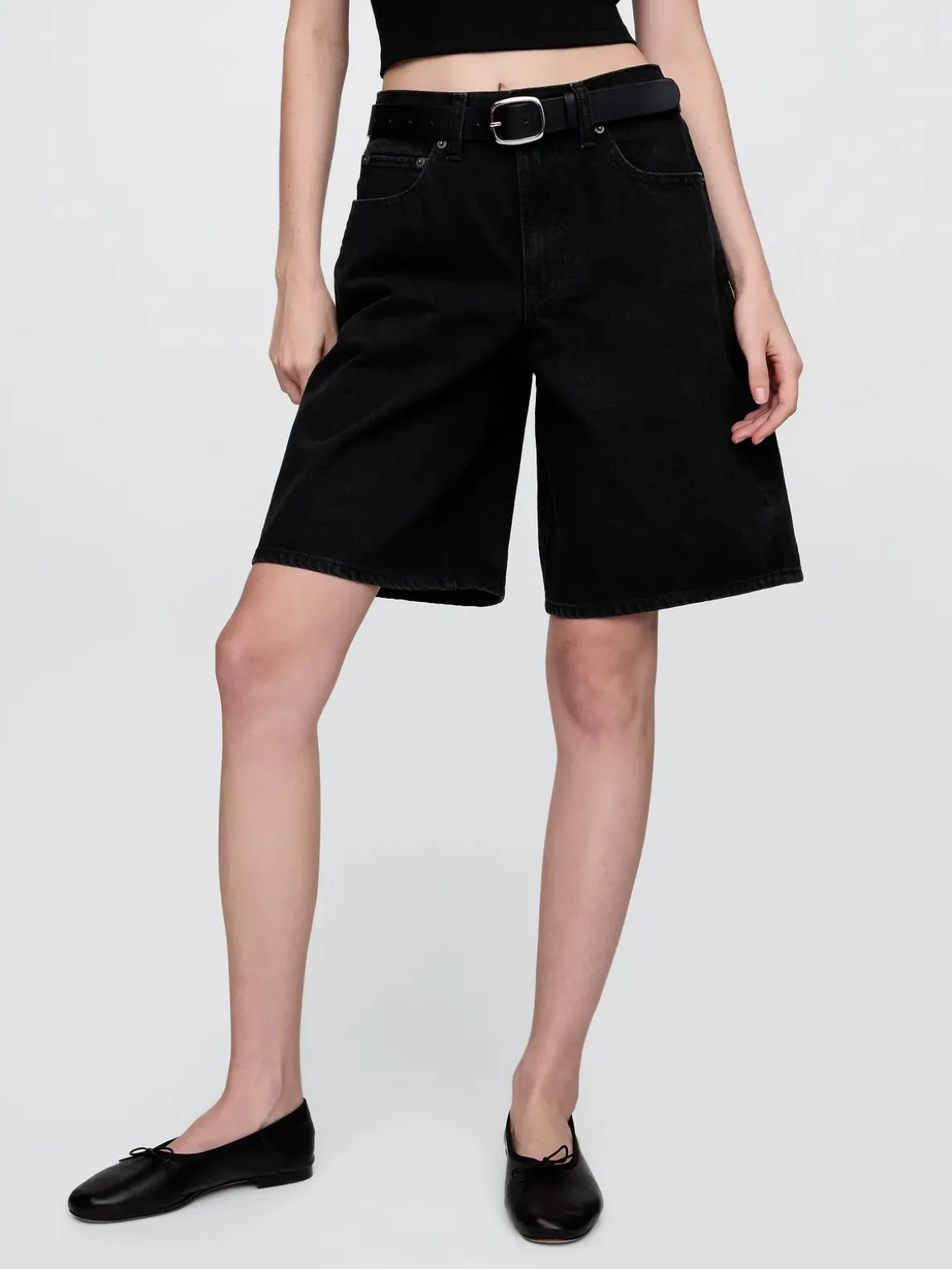 11" Mid Rise Longline Denim Shorts