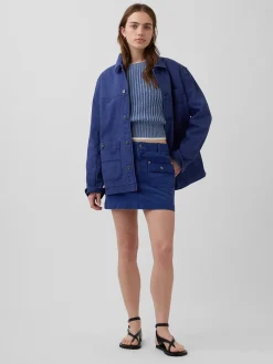 100% Cotton Barrel-Sleeve Crop Sweater