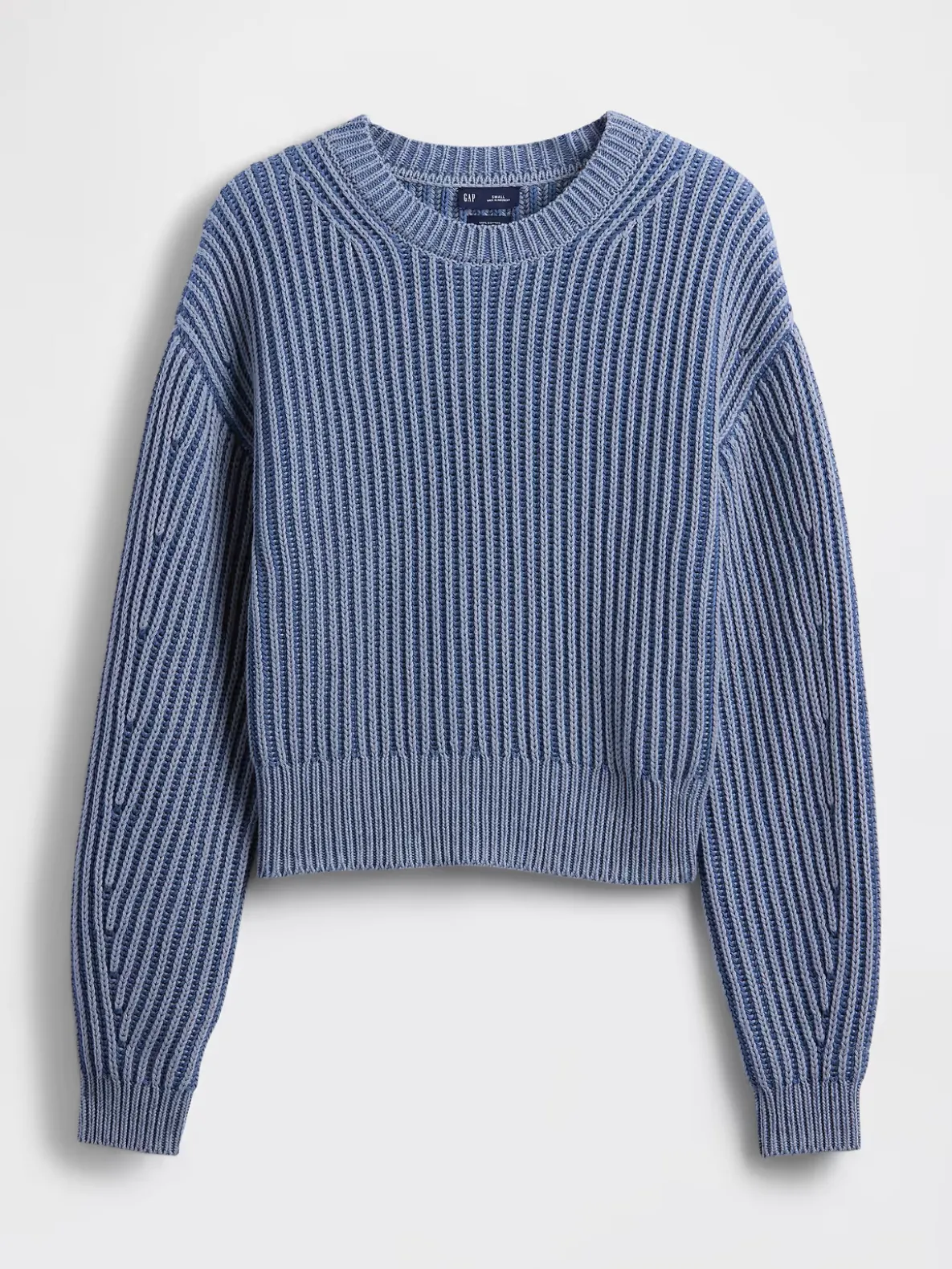 100% Cotton Barrel-Sleeve Crop Sweater