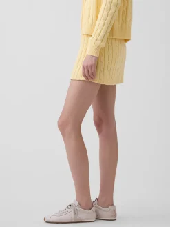 100% Cotton Cable-Knit Mini Skort