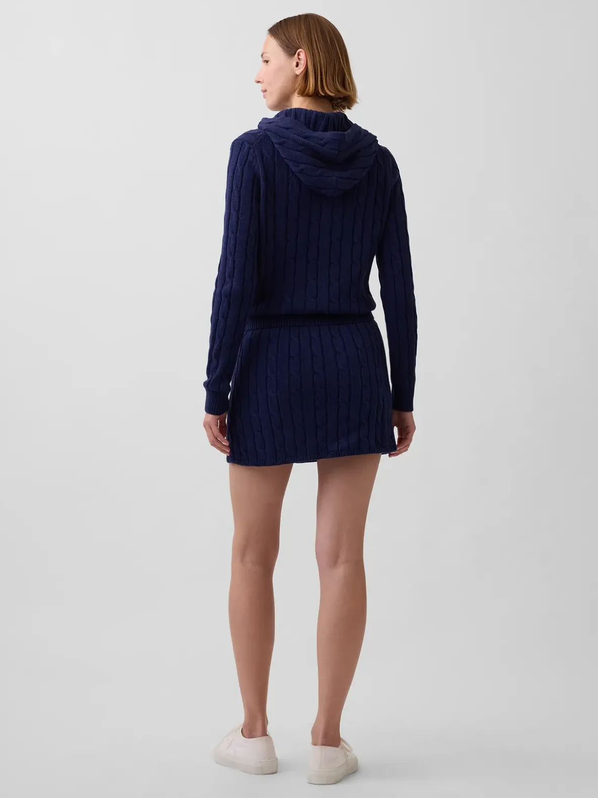100% Cotton Cable-Knit Mini Skort