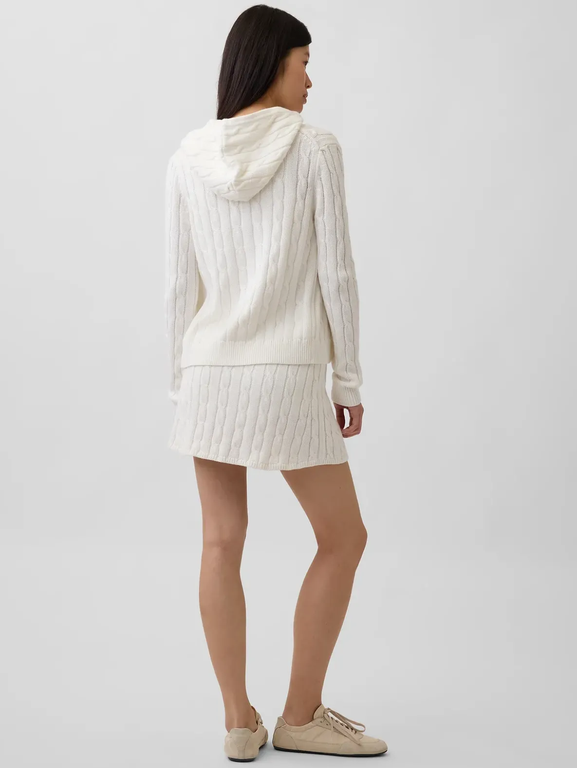 100% Cotton Cable-Knit Mini Skort