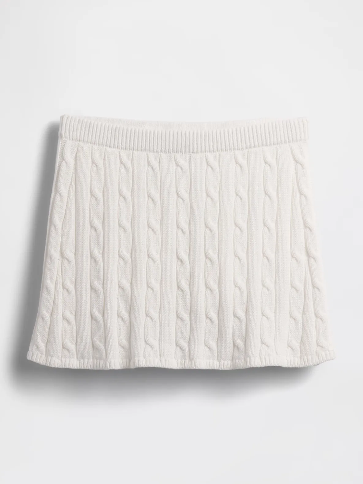 100% Cotton Cable-Knit Mini Skort