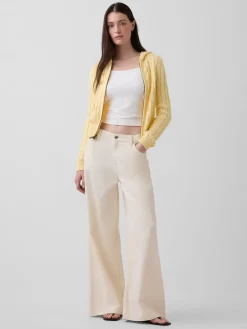 100% Cotton Cable-Knit Zip Cardigan