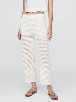 100% Cotton Crochet Ankle Pants