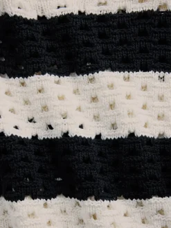 100% Cotton Crochet Boatneck Sweater