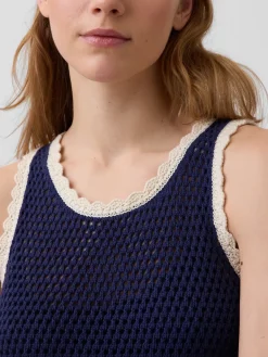 100% Cotton Crochet Mini Dress
