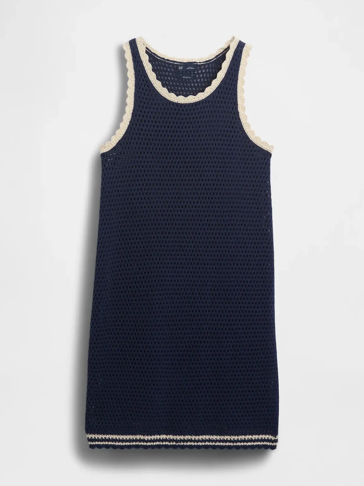 100% Cotton Crochet Mini Dress
