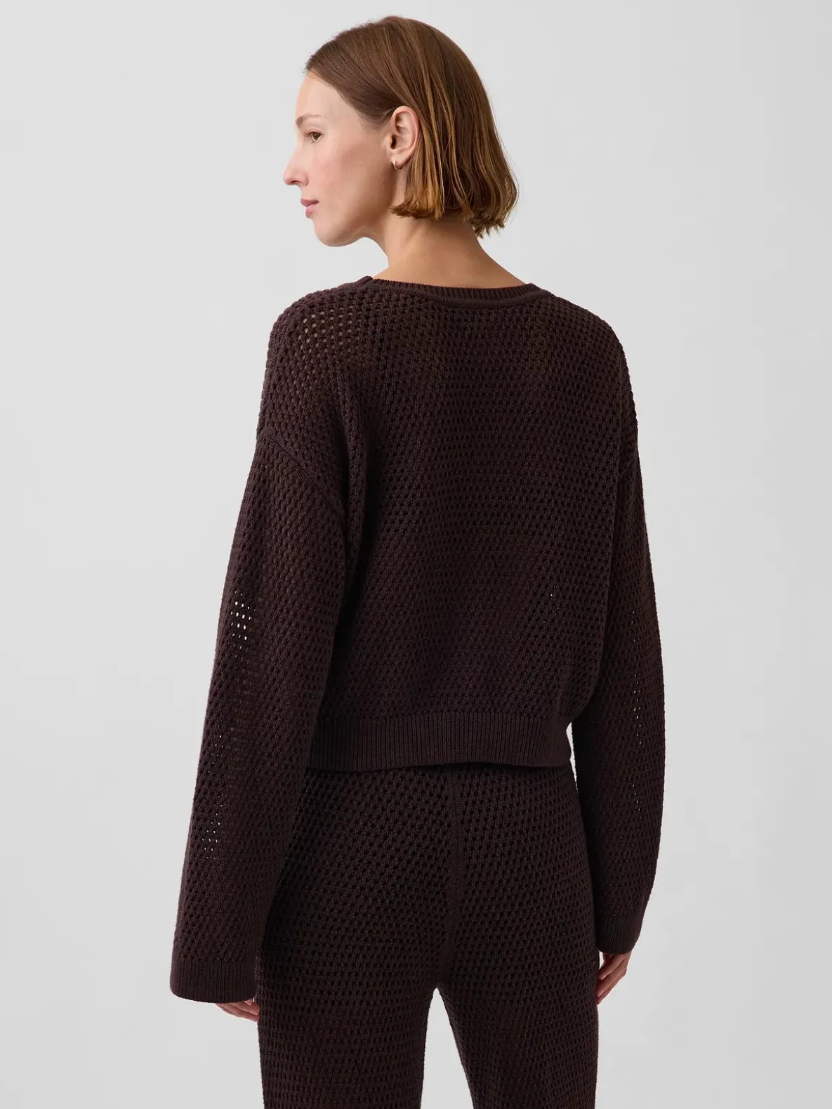 100% Cotton Crochet Relaxed Sweater