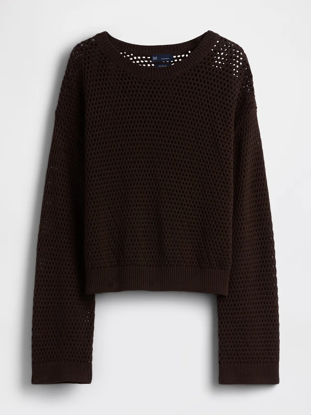 100% Cotton Crochet Relaxed Sweater