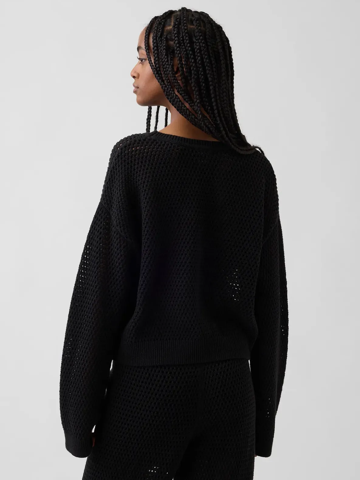 100% Cotton Crochet Relaxed Sweater