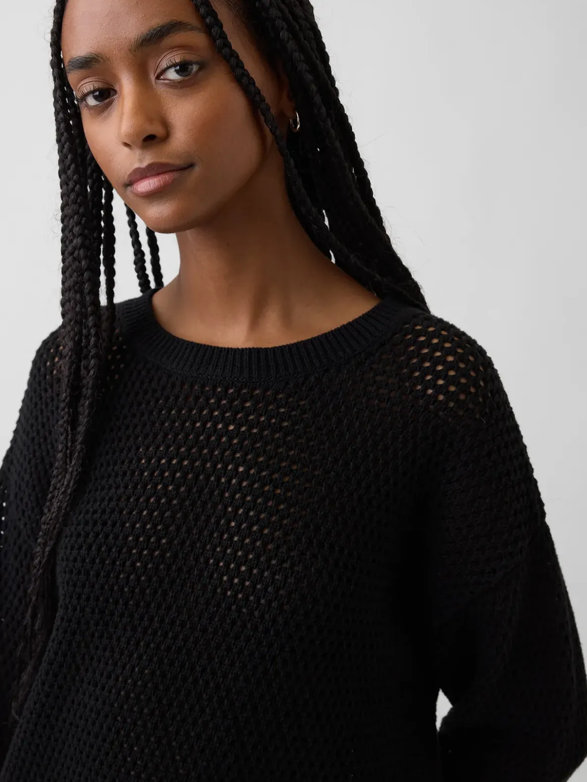 100% Cotton Crochet Relaxed Sweater