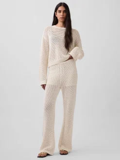 100% Cotton Crochet Relaxed Sweater