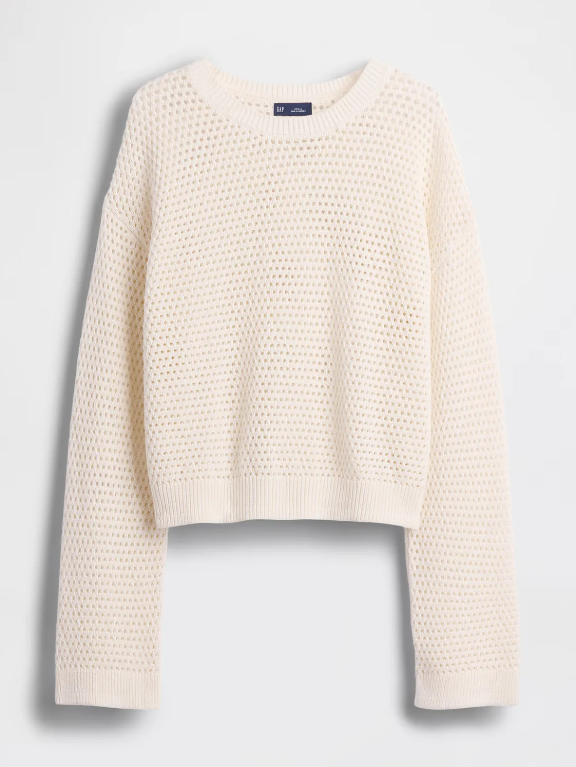 100% Cotton Crochet Relaxed Sweater