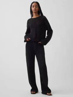100% Cotton Crochet Sweater Pants