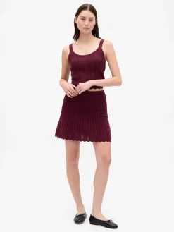100% Cotton Pointelle Mini Skirt