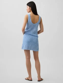 100% Cotton Pointelle Mini Sweater Skort