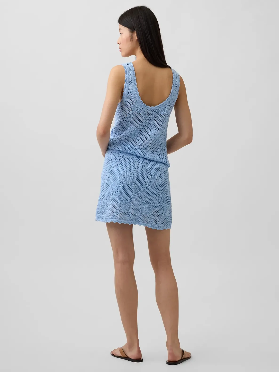 100% Cotton Pointelle Mini Sweater Skort