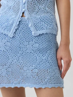 100% Cotton Pointelle Mini Sweater Skort