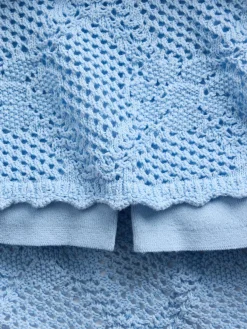 100% Cotton Pointelle Mini Sweater Skort