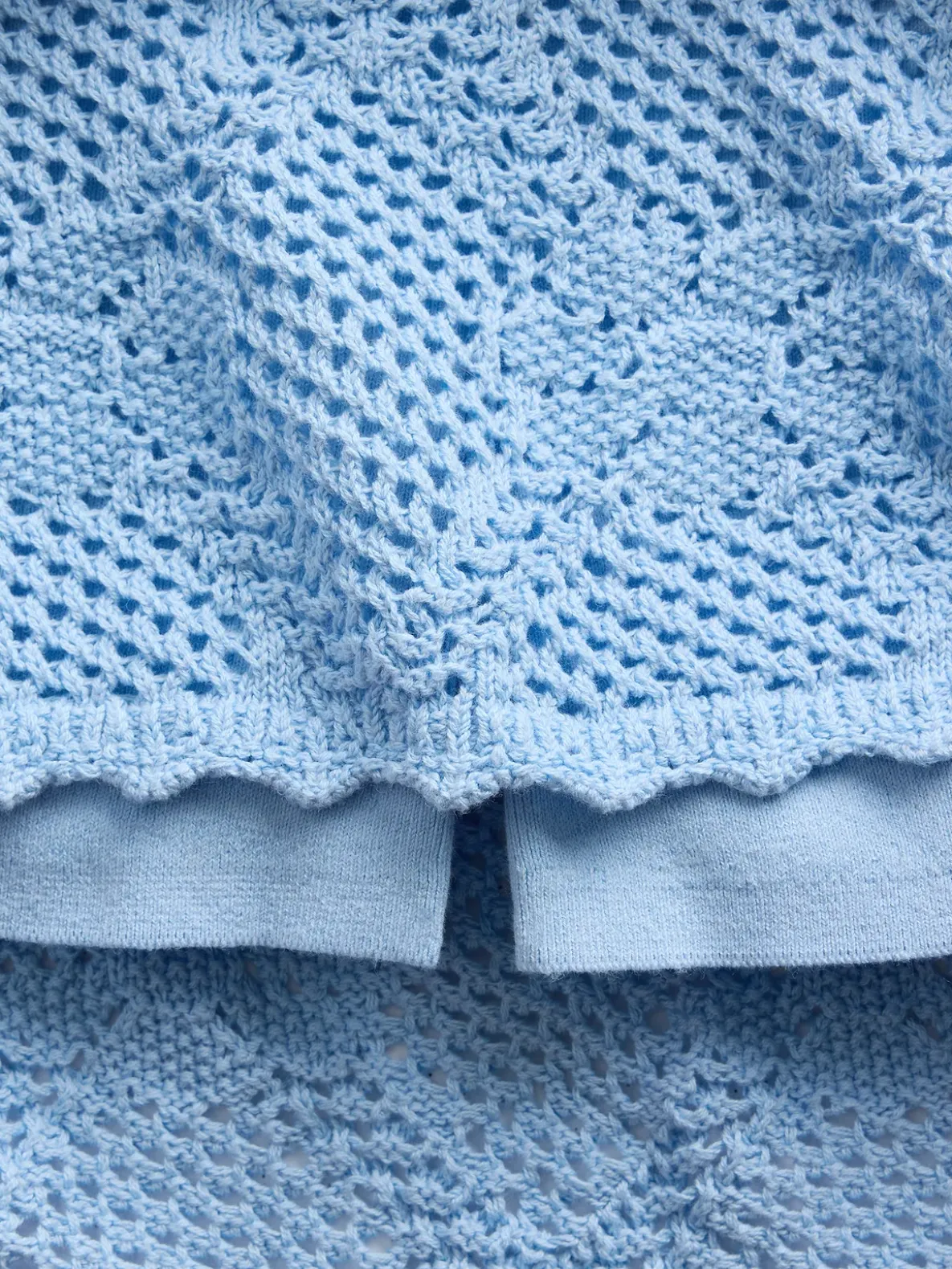 100% Cotton Pointelle Mini Sweater Skort