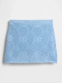 100% Cotton Pointelle Mini Sweater Skort