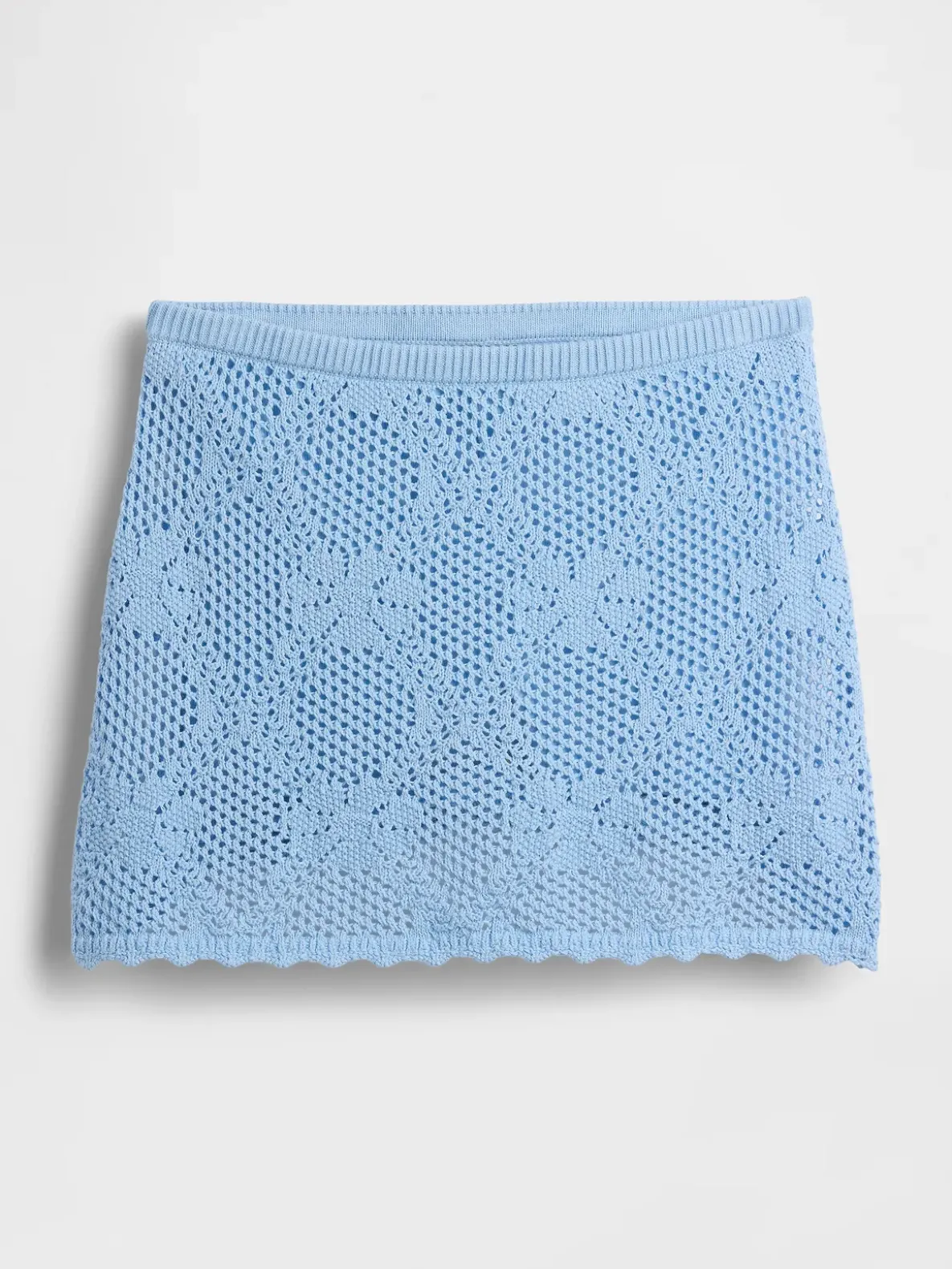 100% Cotton Pointelle Mini Sweater Skort