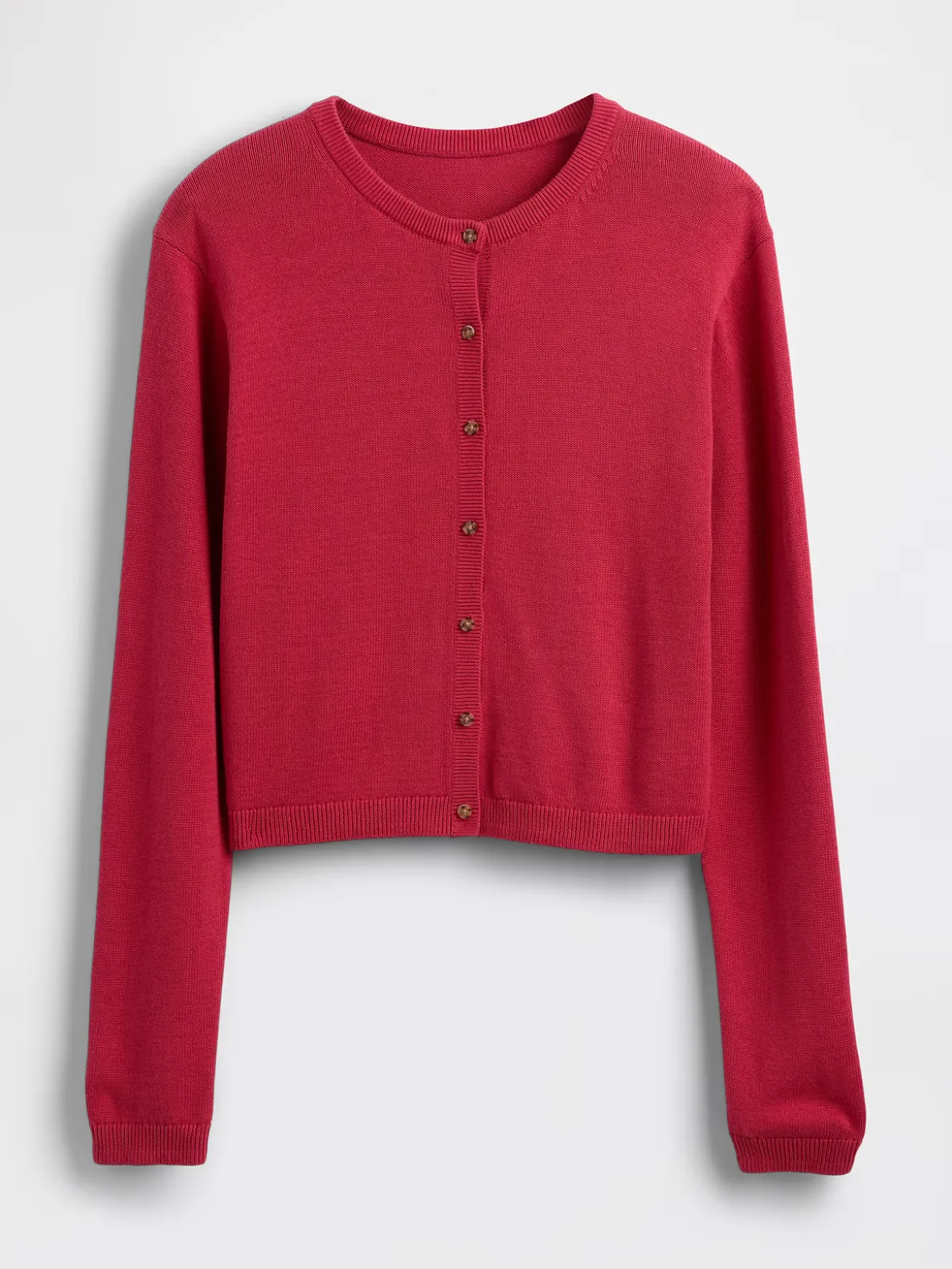 100% Cotton Relaxed Crop Cardigan Sweater