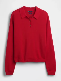 100% Cotton Relaxed Polo Sweater