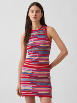 100% Cotton Stripe Crop Sweater Tank