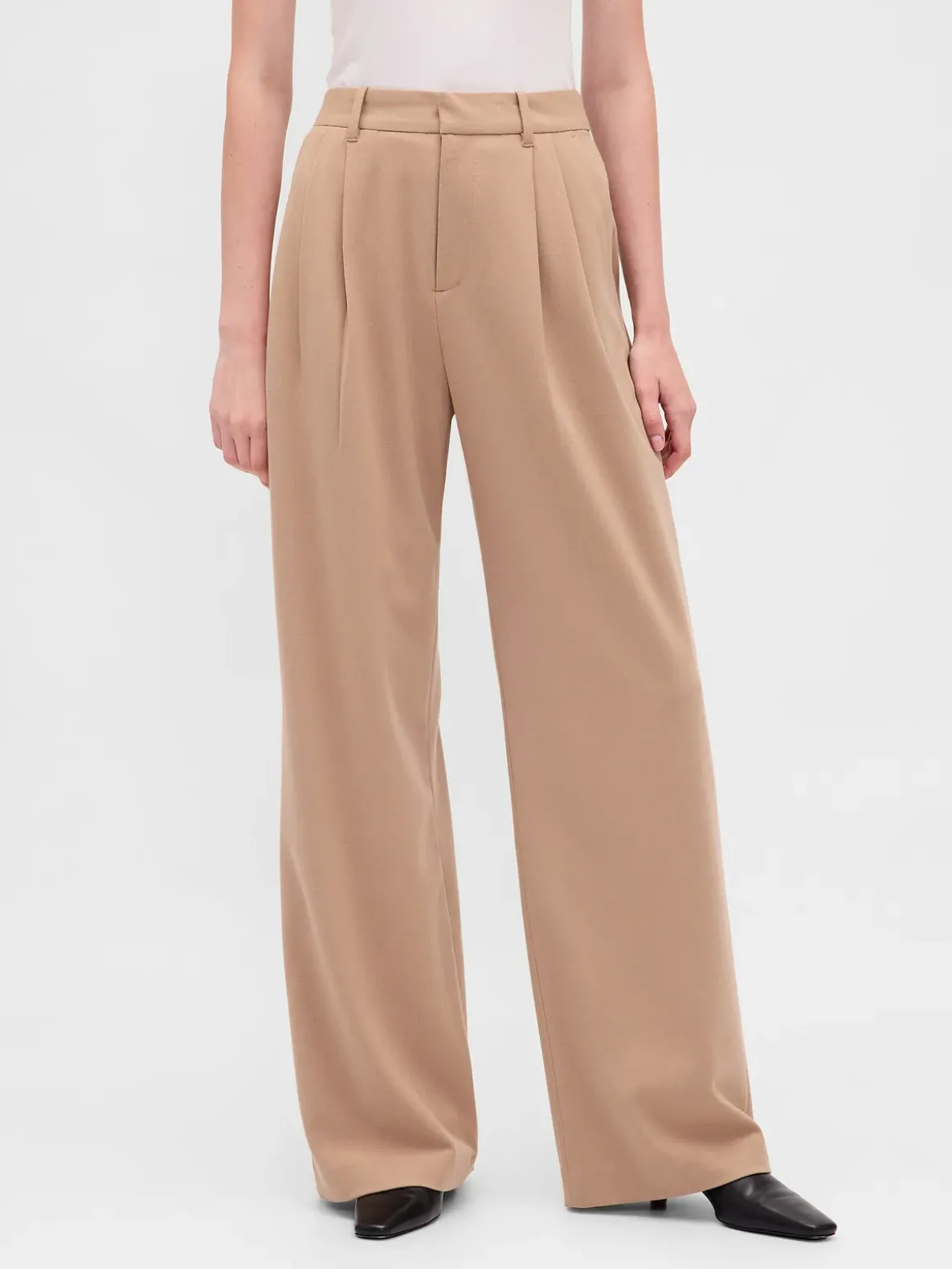 365 High Rise Brushed Twill Pleated Trousers