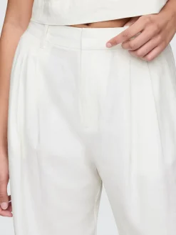 365 High Rise Linen-Blend Trousers