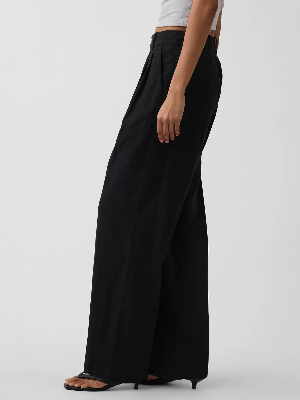 365 High Rise Linen-Blend Trousers