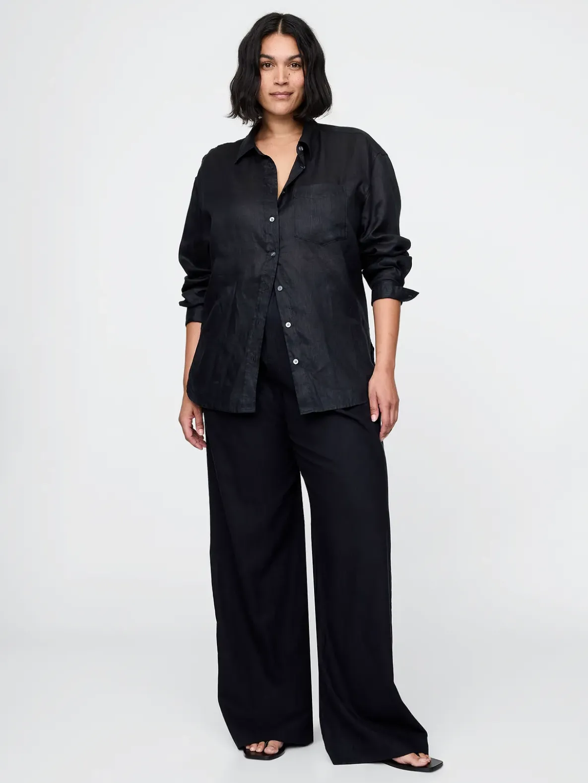 365 High Rise Linen-Blend Trousers