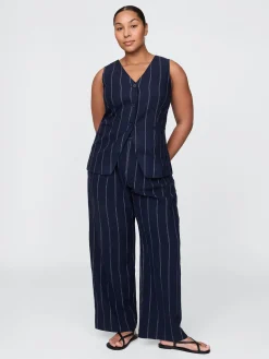 365 High Rise Linen-Blend Trousers