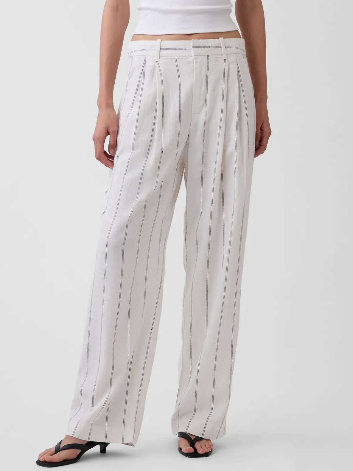365 High Rise Linen-Blend Trousers