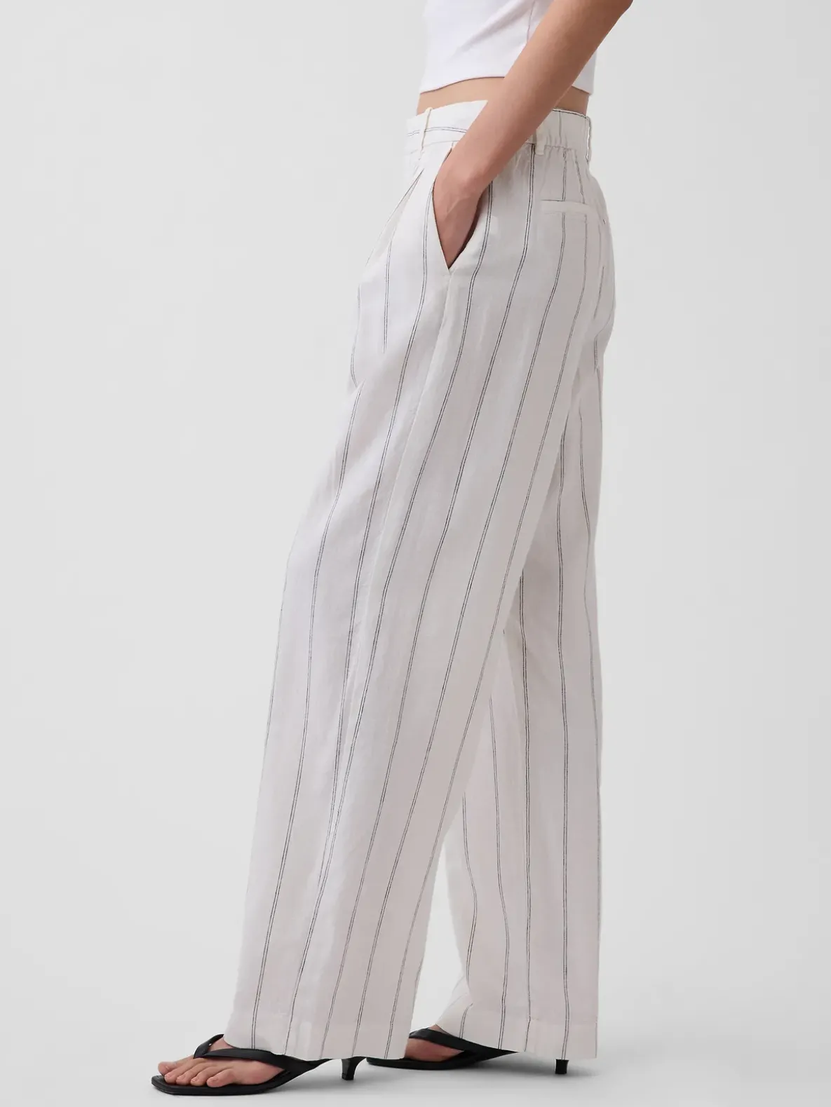 365 High Rise Linen-Blend Trousers