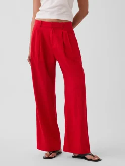 365 High Rise Linen-Blend Trousers