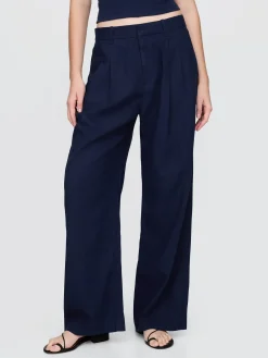365 High Rise Linen-Blend Trousers