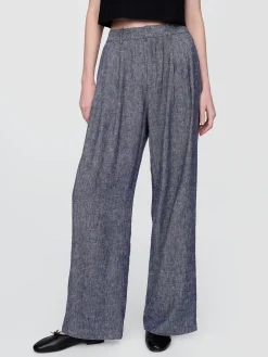 365 High Rise Linen-Blend Trousers