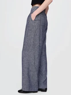 365 High Rise Linen-Blend Trousers