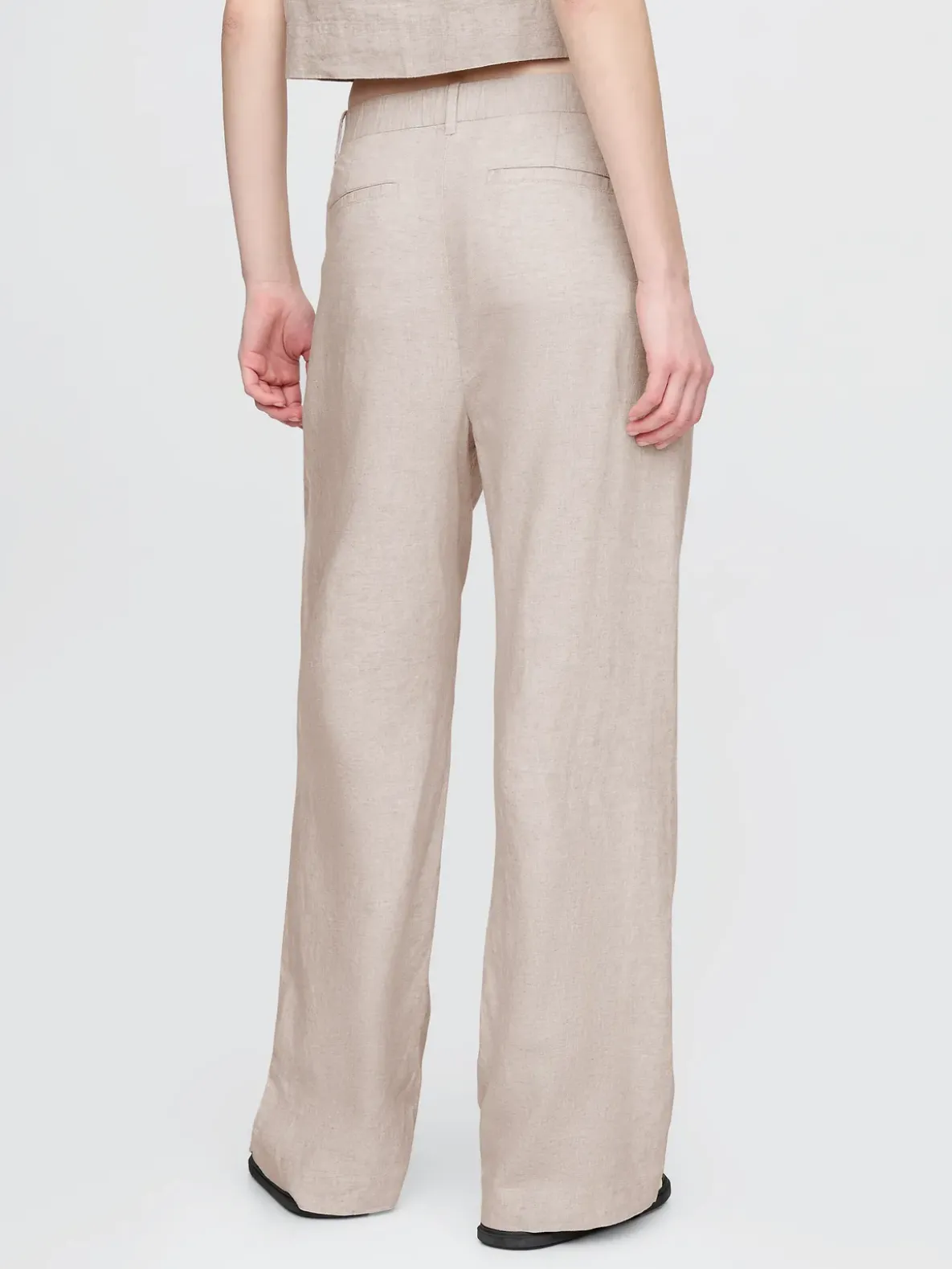 365 High Rise Linen-Blend Trousers