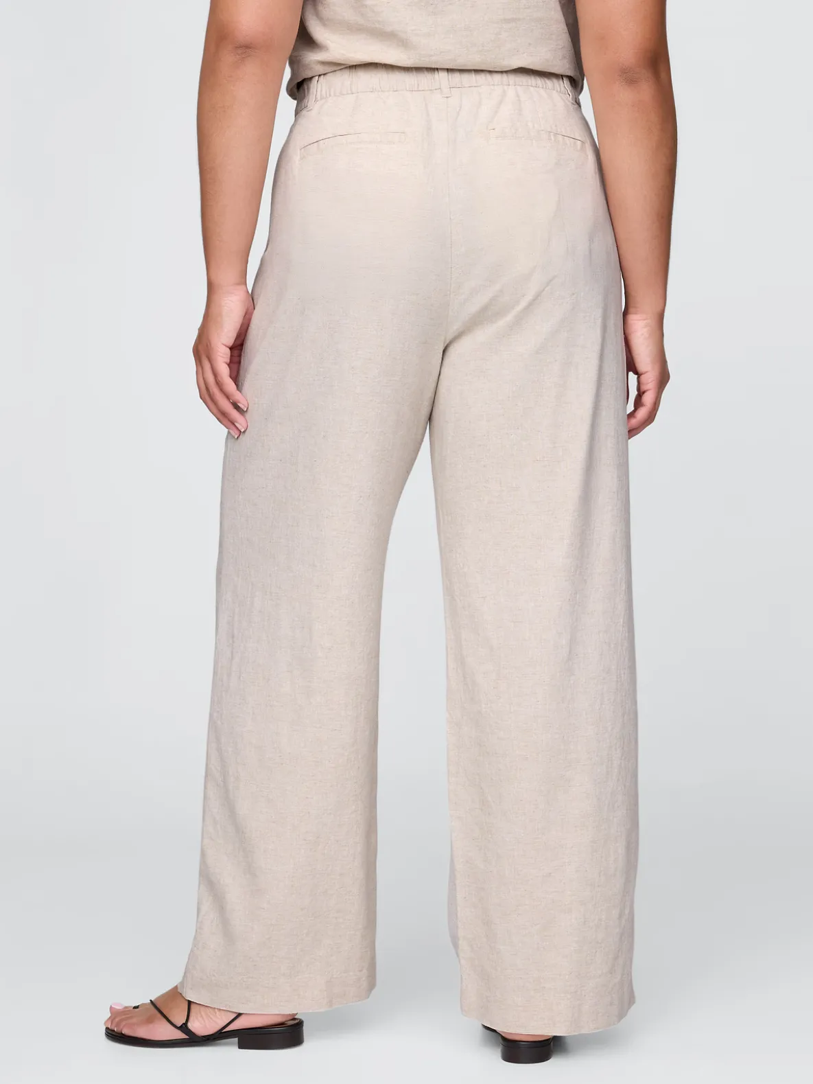 365 High Rise Linen-Blend Trousers