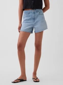 3.5" High Rise Relaxed Straight Denim Shorts