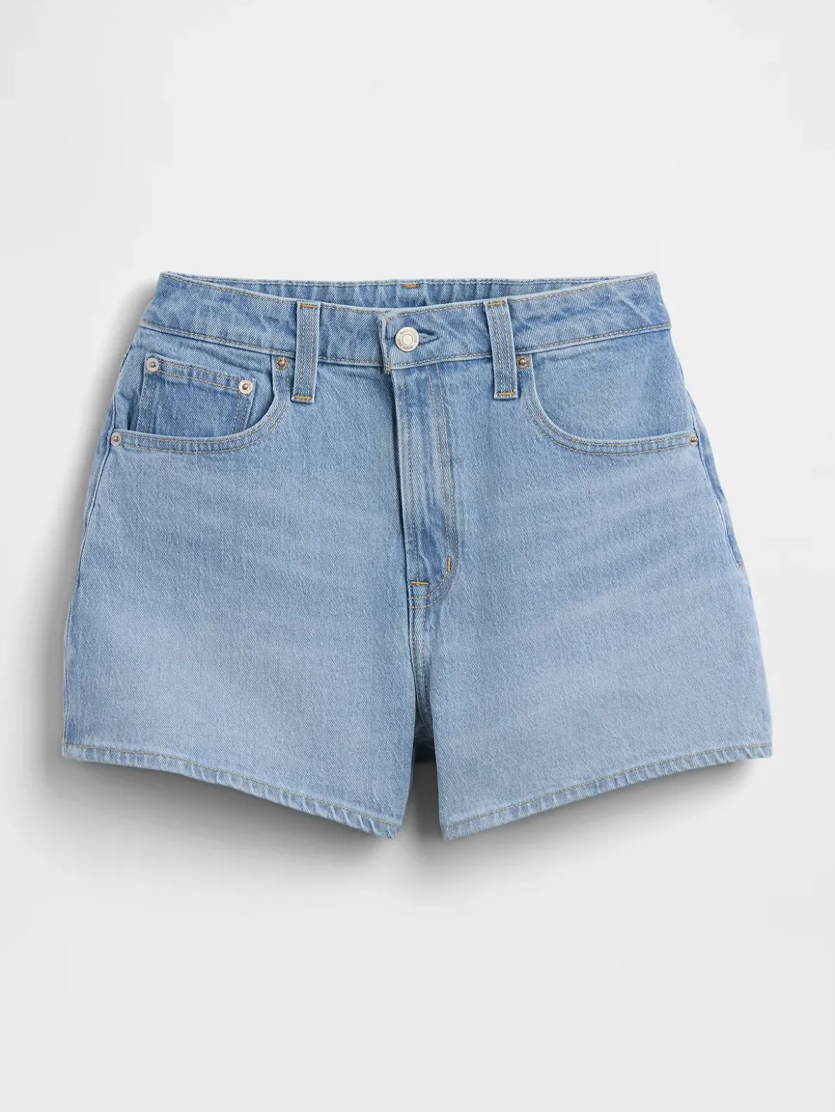 3.5" High Rise Relaxed Straight Denim Shorts