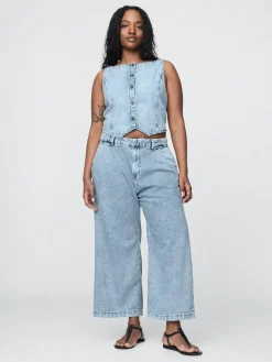 365 High Rise UltraSoft Denim Pleated Ankle Trousers
