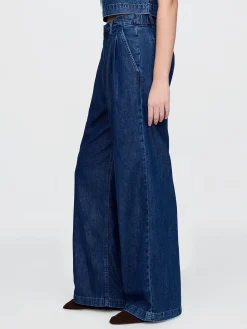 365 High Rise UltraSoft Denim Pleated Trousers
