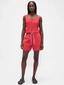 6" Linen-Blend Easy Shorts