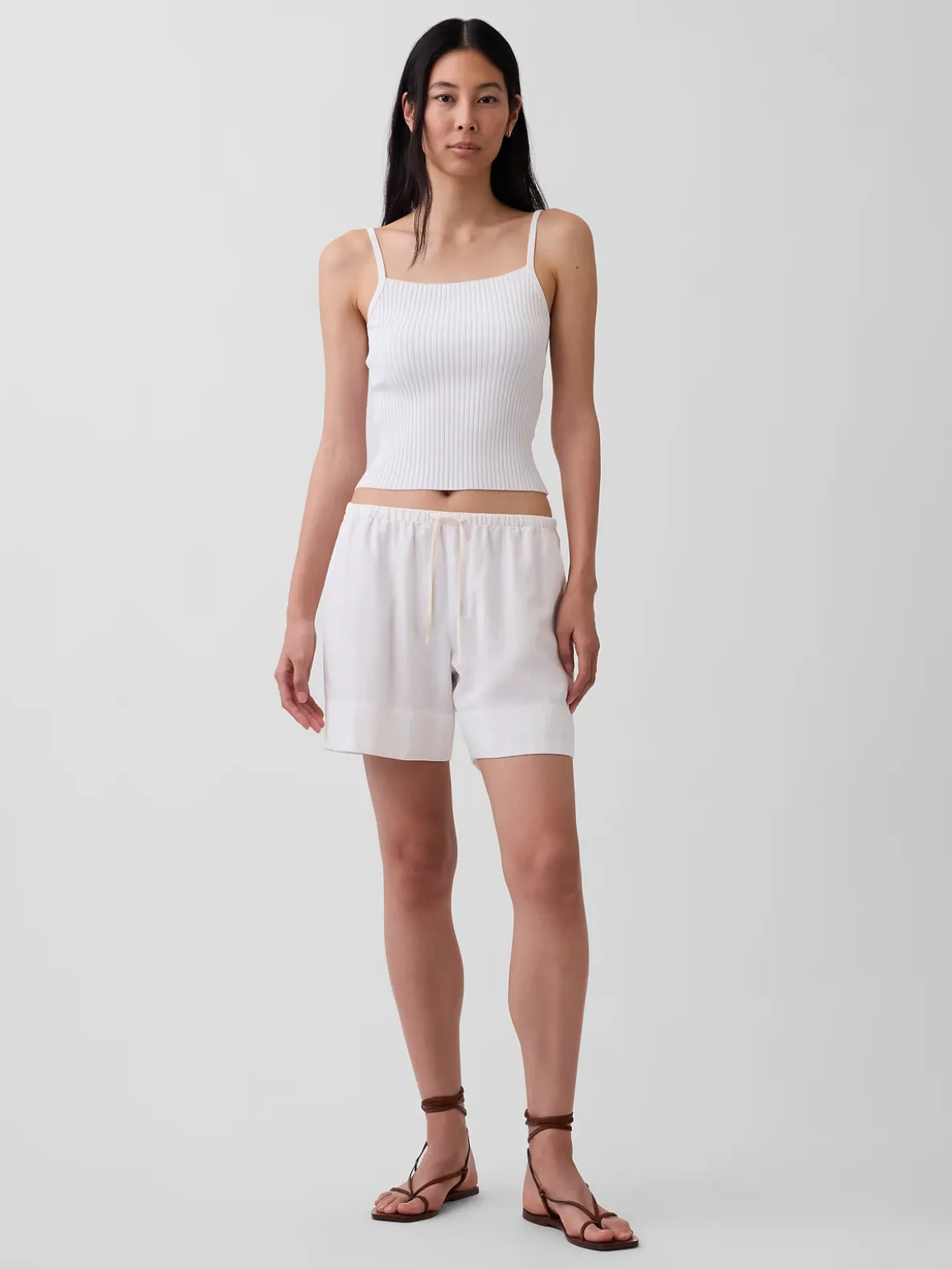 6" Linen-Blend Easy Shorts